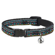 Cat Collar Breakaway - Geometric5 Gray Teal White Pink Yellow Breakaway Cat Collars Buckle-Down   