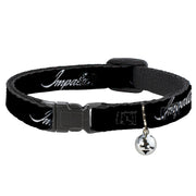 Cat Collar Breakaway - IMPALA Script Emblem Black Silver Breakaway Cat Collars GM General Motors   