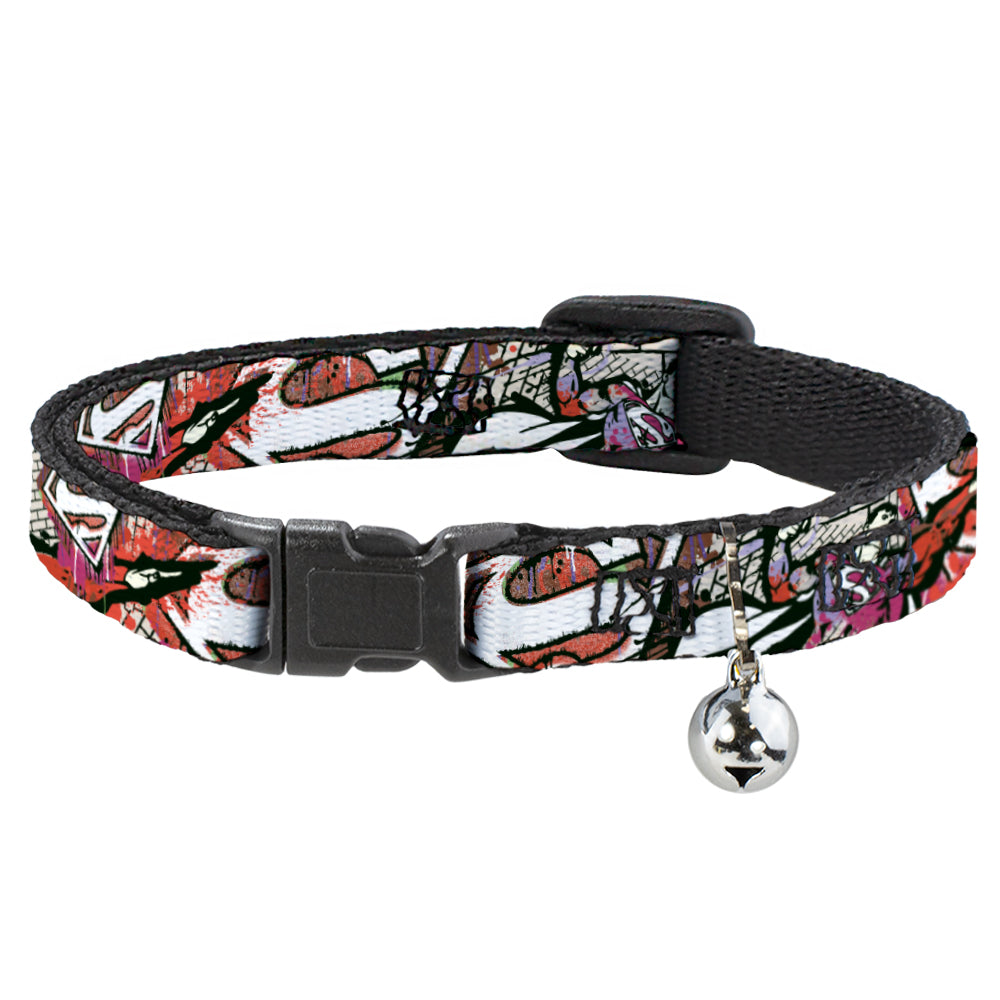 Cat Collar Breakaway - Superman Color Flying Bricks Scene Breakaway Cat Collars DC Comics   