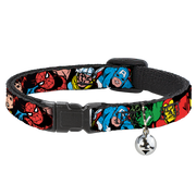 MARVEL COMICS Cat Collar Breakaway - 5-Marvel Characters Black Breakaway Cat Collars Marvel Comics   