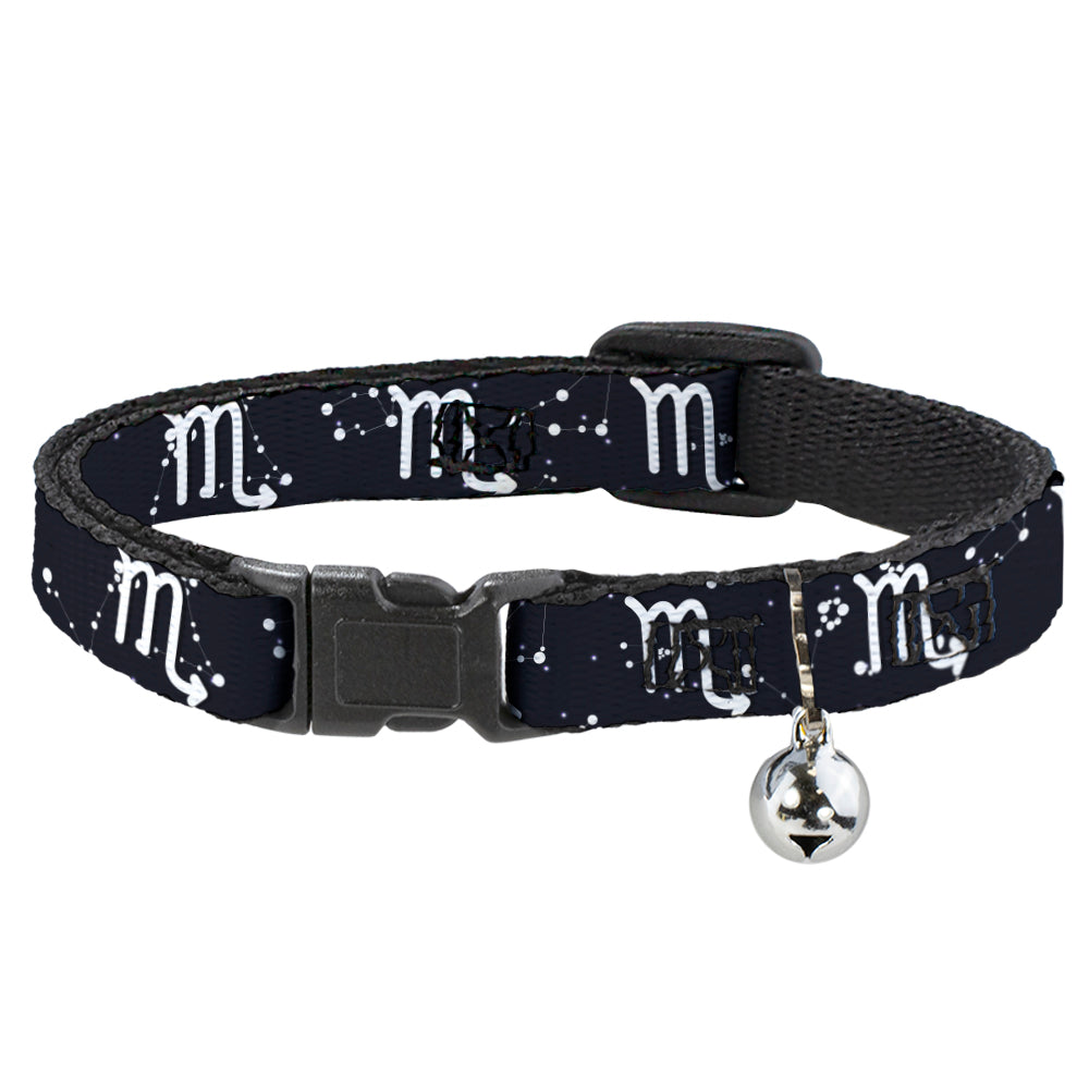 Cat Collar Breakaway - Zodiac Scorpio Symbol Constellations Black White Breakaway Cat Collars Buckle-Down   