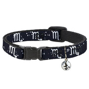 Cat Collar Breakaway - Zodiac Scorpio Symbol Constellations Black White Breakaway Cat Collars Buckle-Down   