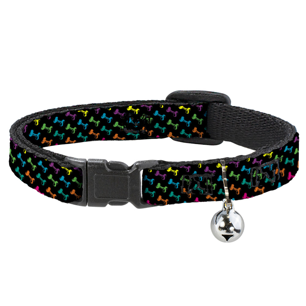 Cat Collar Breakaway - Dog Bone Black Multi Color Breakaway Cat Collars Buckle-Down   