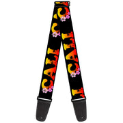 Guitar Strap - CALI Tropical Black Multi Color Guitar Straps Buckle-Down   