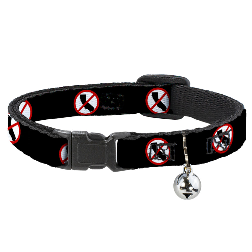 Cat Collar Breakaway - Anti-California Logo Black Red White Breakaway Cat Collars Buckle-Down   