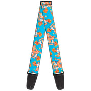 Guitar Strap - Blonde Pin Up Girl Bright Blue Guitar Straps Buckle-Down   