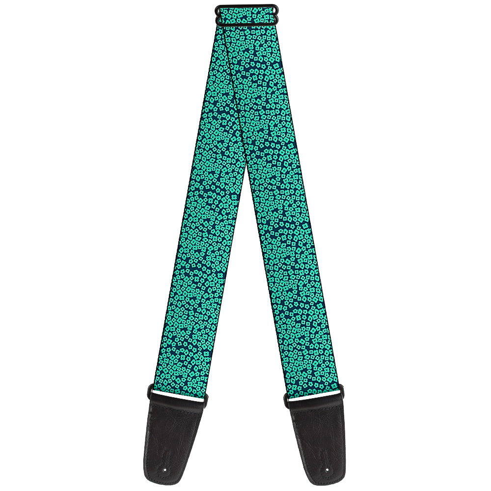 Guitar Strap - Ditsy Floral Teal Light Teal Teal Guitar Straps Buckle-Down   