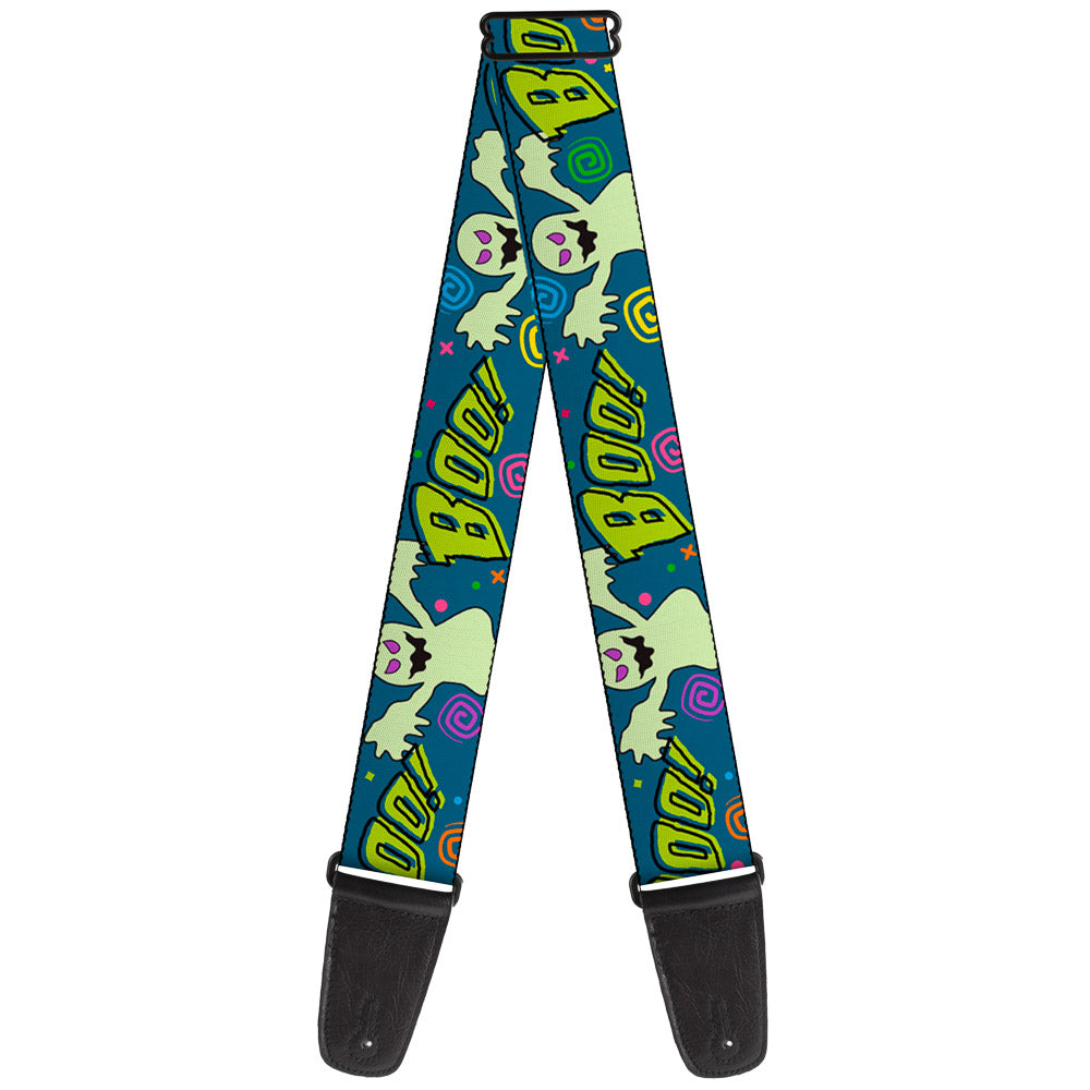 Guitar Strap - Ghost BOO! Blue Multi Color Guitar Straps Buckle-Down   