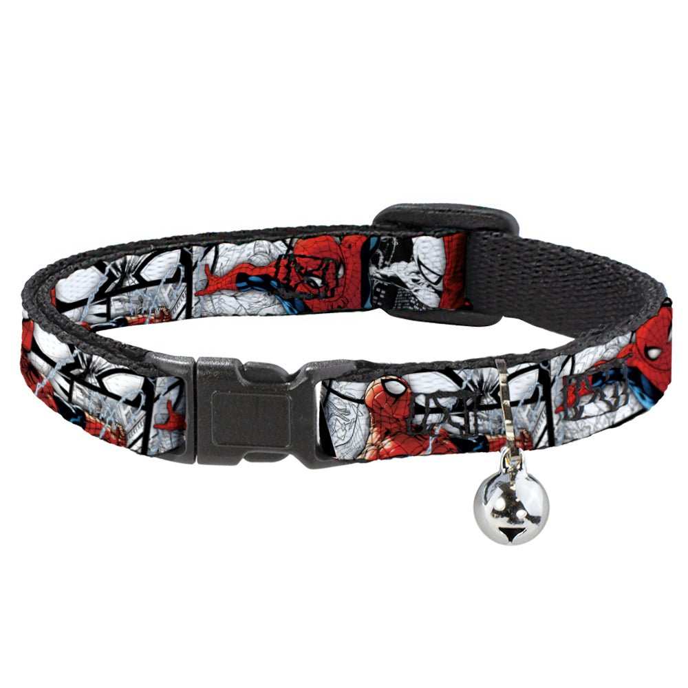 ULTIMATE SPIDER-MAN Cat Collar Breakaway - SPIDER-MAN Action Poses Comic Scenes White Black Red Breakaway Cat Collars Marvel Comics   