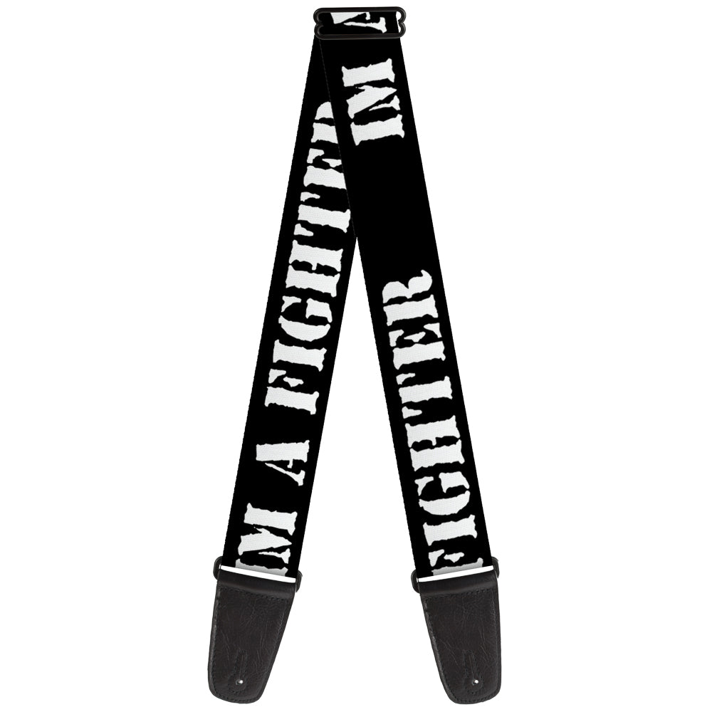 Guitar Strap - I'M A FIGHTER Black White Guitar Straps Buckle-Down   