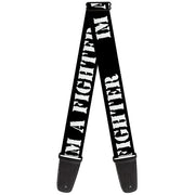 Guitar Strap - I'M A FIGHTER Black White Guitar Straps Buckle-Down   