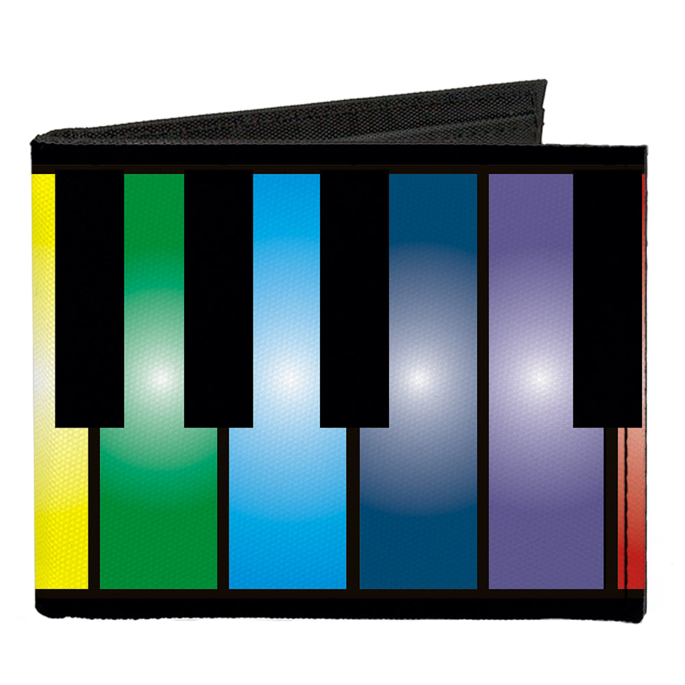Canvas Bi-Fold Wallet - Piano Keys Rainbow Canvas Bi-Fold Wallets Buckle-Down   
