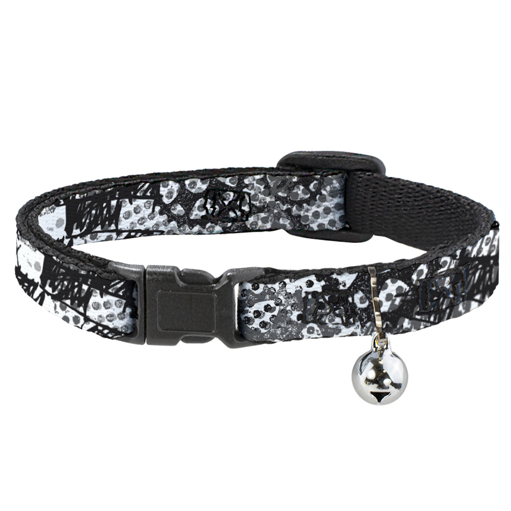 Cat Collar Breakaway - Grunge Gears Black White Breakaway Cat Collars Buckle-Down   