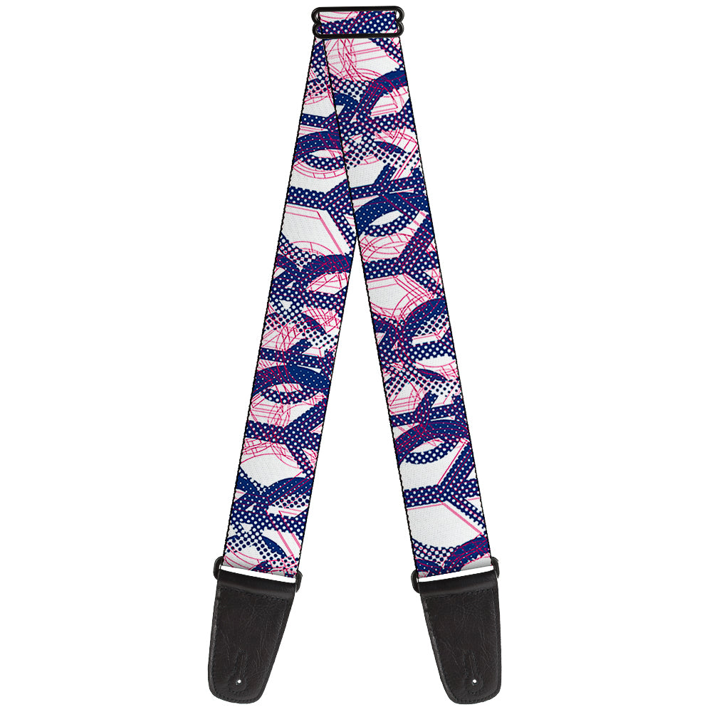 Guitar Strap - Peace Mixed White Blue Pink Guitar Straps Buckle-Down   