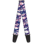 Guitar Strap - Peace Mixed White Blue Pink Guitar Straps Buckle-Down   