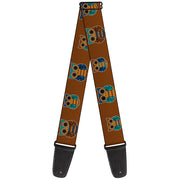 Guitar Strap - Owls Brown Pastel Guitar Straps Buckle-Down   