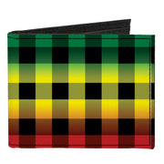 Canvas Bi-Fold Wallet - Buffalo Plaid Rasta Canvas Bi-Fold Wallets Buckle-Down   