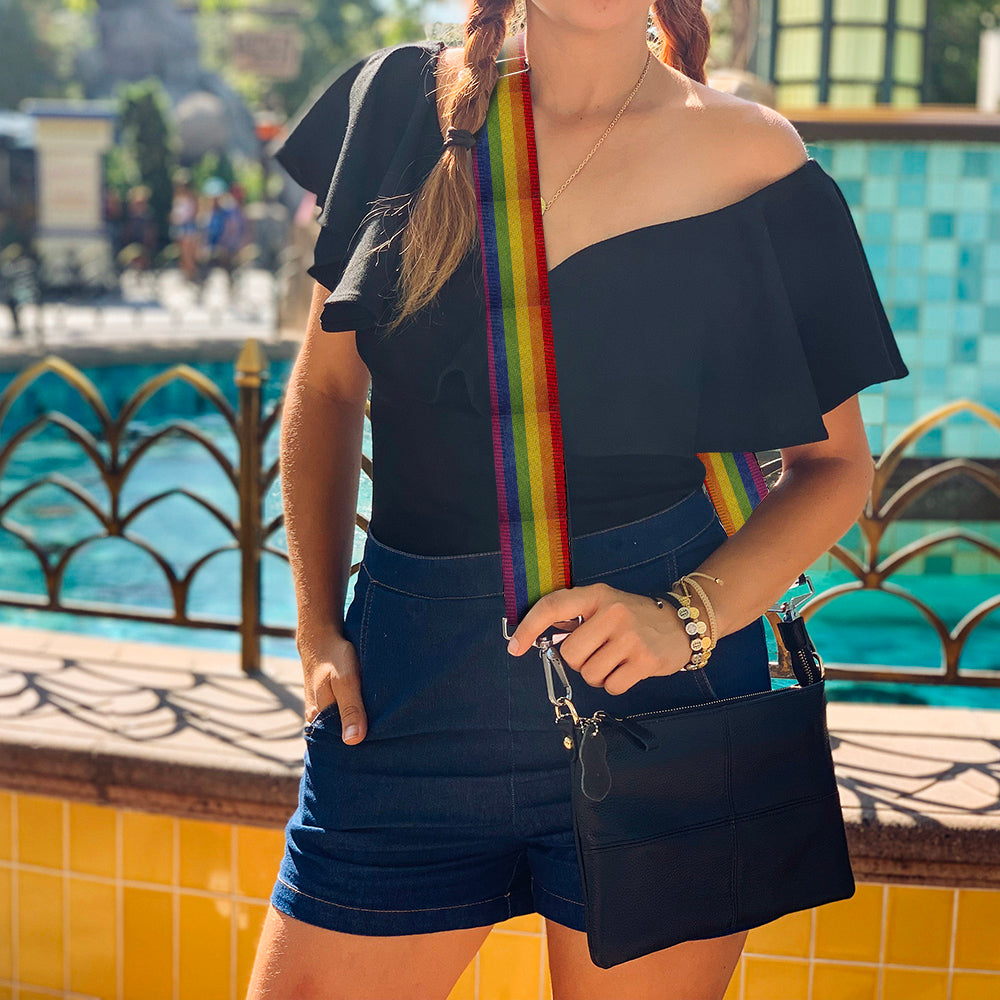 Purse Strap - Flag Pride Distressed Rainbow Purse Straps Buckle-Down   