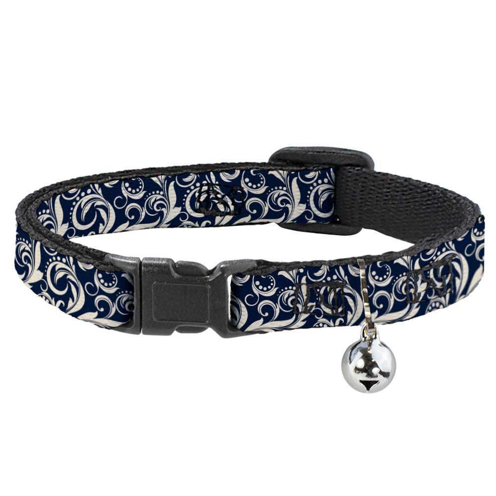 Cat Collar Breakaway - Filigree Navy Khaki Breakaway Cat Collars Buckle-Down   