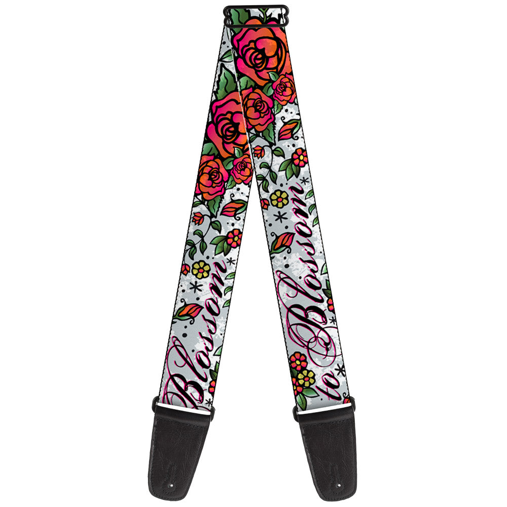 Guitar Strap - Born to Blossom White Guitar Straps Buckle-Down   