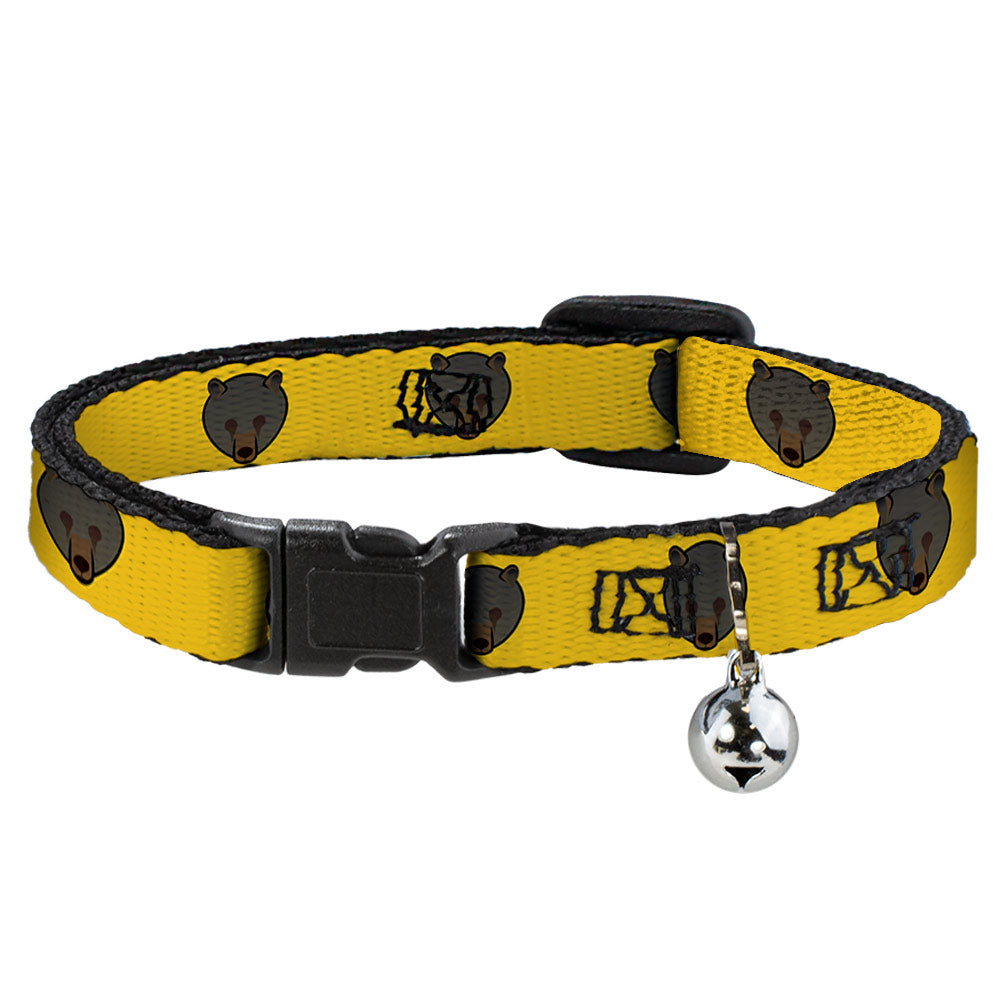 Cat Collar Breakaway - Brown Bear Repeat Yellow Breakaway Cat Collars Buckle-Down   