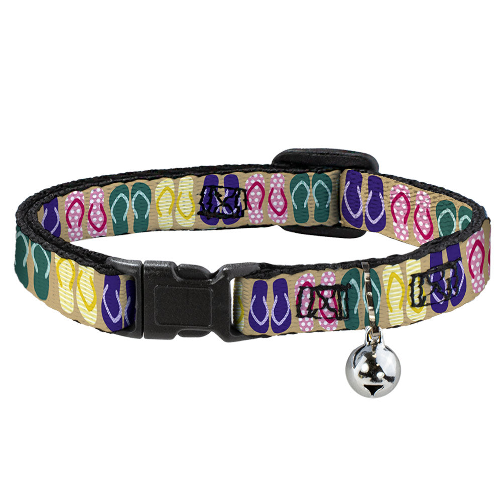 Cat Collar Breakaway - Flip Flops5 C U Sand Multi Color Breakaway Cat Collars Buckle-Down   