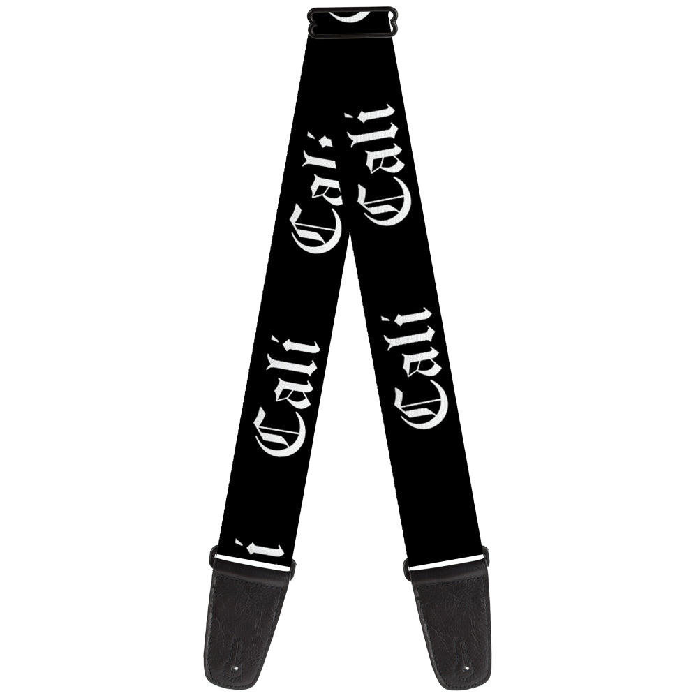 Guitar Strap - CALI Old English Black White Guitar Straps Buckle-Down   