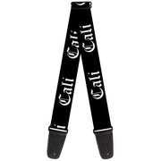 Guitar Strap - CALI Old English Black White Guitar Straps Buckle-Down   