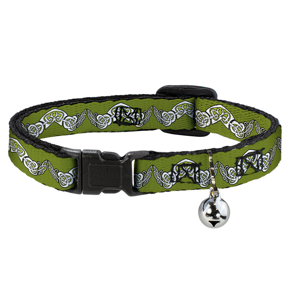 Cat Collar Breakaway - Celtic Knot3 Olives Black White Breakaway Cat Collars Buckle-Down   