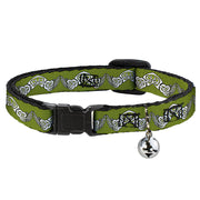 Cat Collar Breakaway - Celtic Knot3 Olives Black White Breakaway Cat Collars Buckle-Down   
