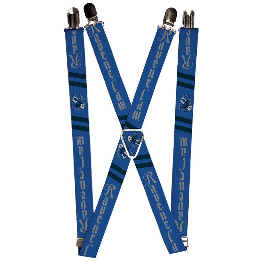 Suspenders - 1.0" - RAVENCLAW Badge 2-Stripe Blue Black Gray Suspenders Harry Potter Default Title