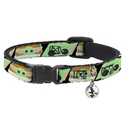 Cat Collar Breakaway - Star Wars The Child Chibi Face Blocks Black Breakaway Cat Collars Star Wars   
