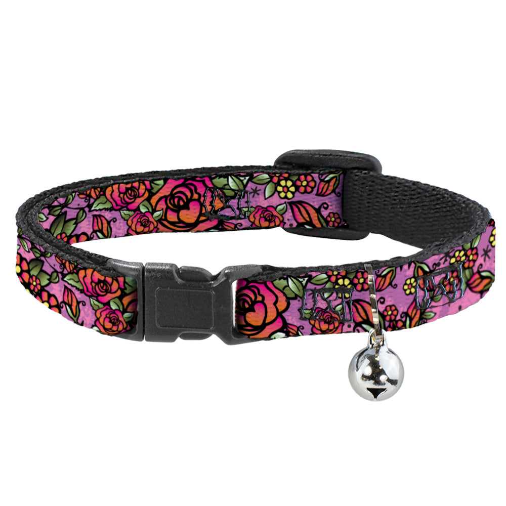 Cat Collar Breakaway - Born to Blossom CLOSE-UP Pink Breakaway Cat Collars Buckle-Down   