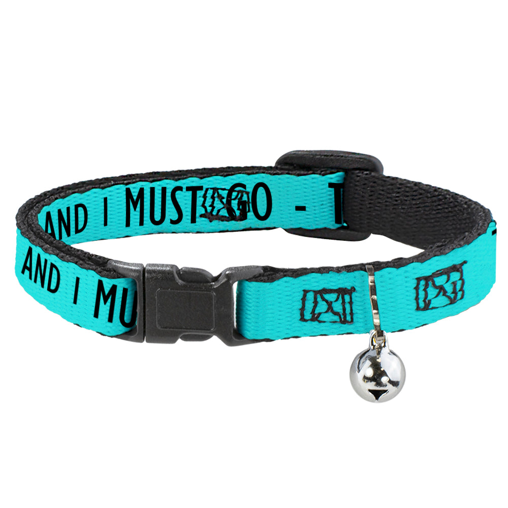 Cat Collar Breakaway - THE MOUNTAINS ARE CALLING AND I MUST GO Mountains Outline2 Teal White Black Breakaway Cat Collars Buckle-Down   