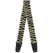 Guitar Strap - Zig Zag Doodle Cream Black Guitar Straps Buckle-Down   