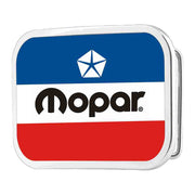 MOPAR Chrysler Logo Framed FCG White Blue Red Black - Chrome Rock Star Buckle Belt Buckles Mopar   