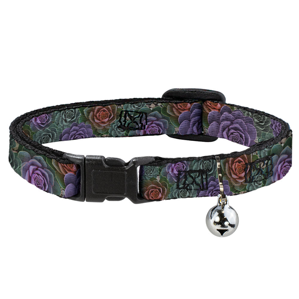 Cat Collar Breakaway - Succulents Stacked Green Pink Orange Breakaway Cat Collars Buckle-Down   