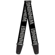 Guitar Strap - WINNING! Black Gray Guitar Straps Buckle-Down   