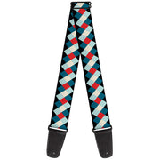 Guitar Strap - Diamond Plaid Blues Khaki Red Guitar Straps Buckle-Down   
