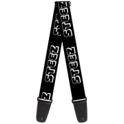 Guitar Strap - STEEZ 3-D Black White Guitar Straps Buckle-Down   
