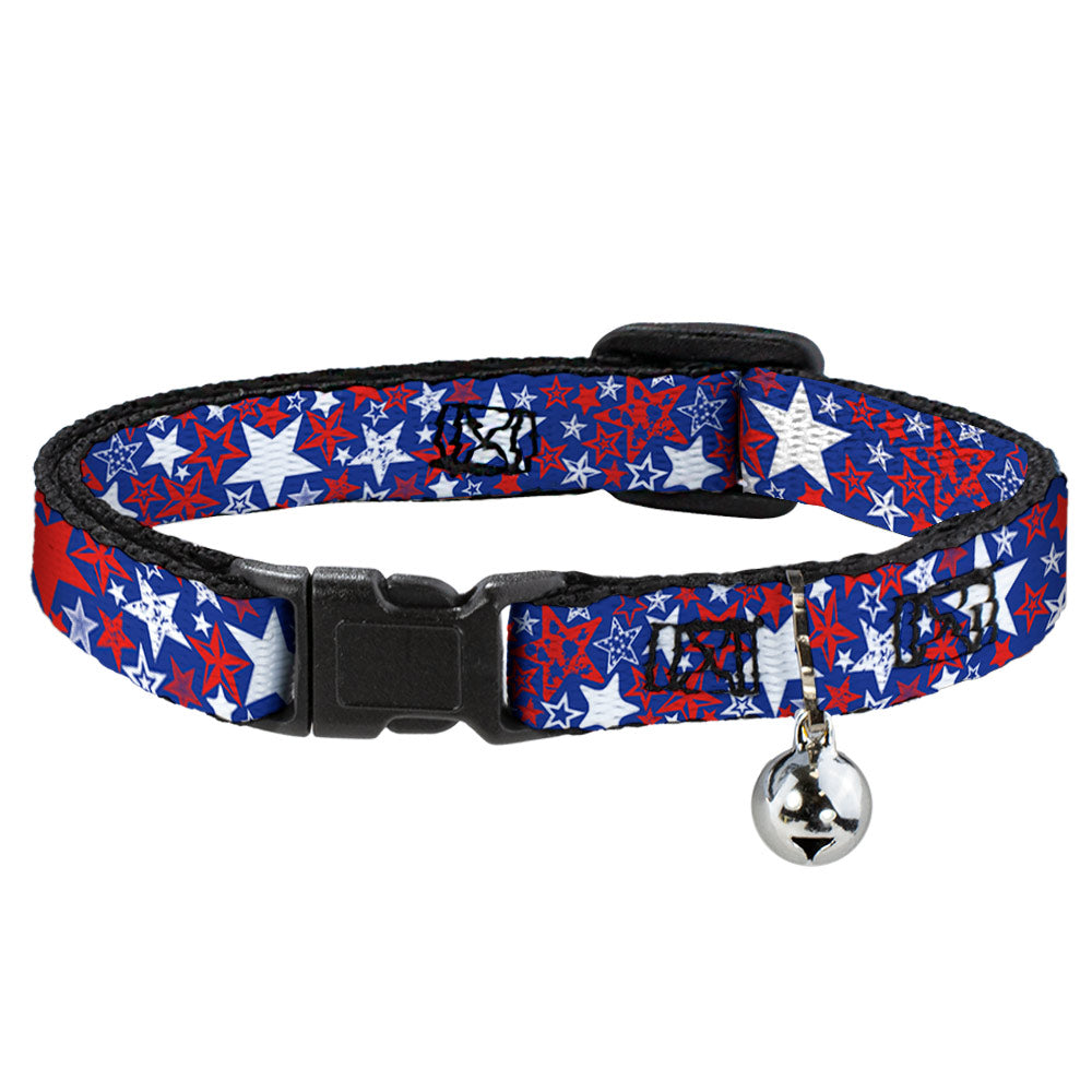 Cat Collar Breakaway - Stargazer Blue White Red Breakaway Cat Collars Buckle-Down   