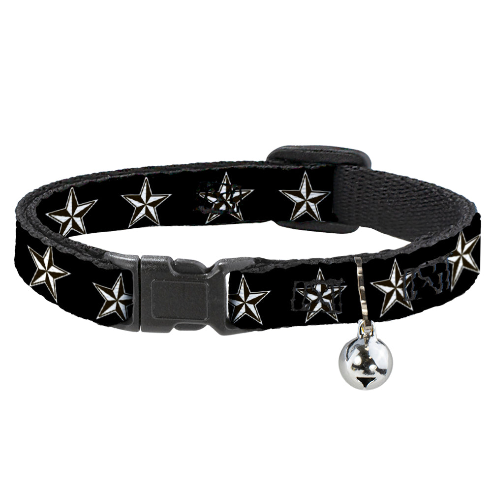 Cat Collar Breakaway - Nautical Star Black White Breakaway Cat Collars Buckle-Down   