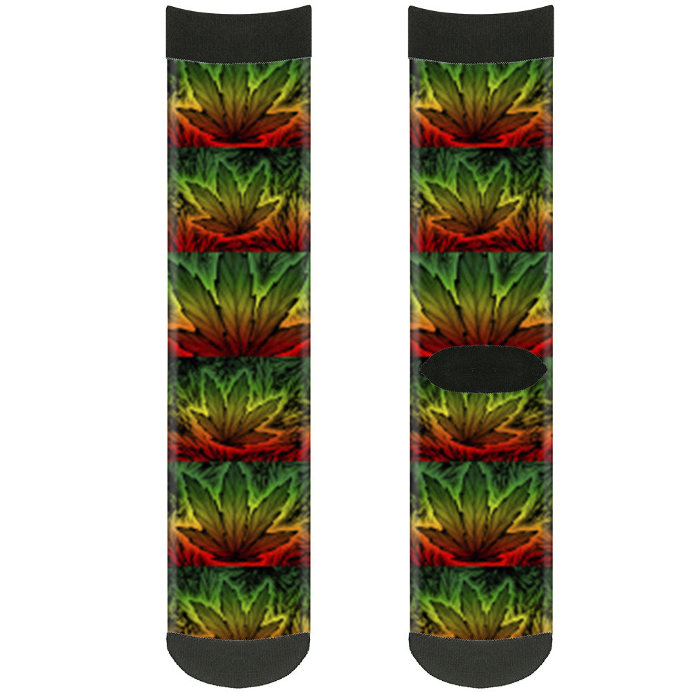Sock Pair - Polyester - Marijuana Haze Rasta Rasta - CREW Socks Buckle-Down   