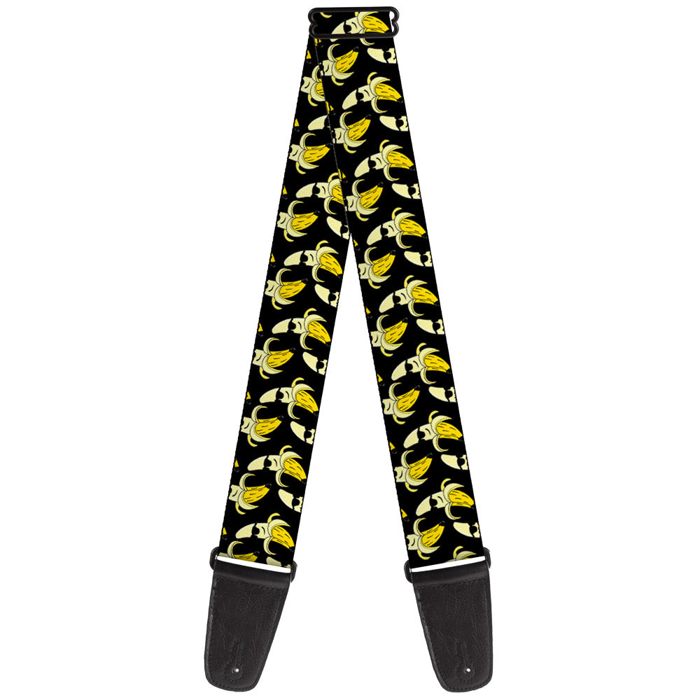 Guitar Strap - Banana Peeled w Sunglasses Black Yellow Guitar Straps Buckle-Down   