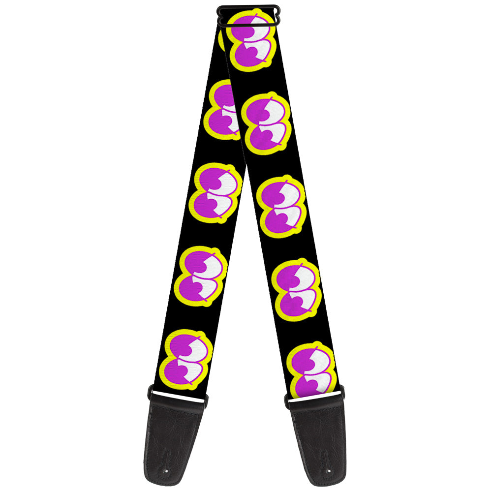 Guitar Strap - Dopey Eyes Black Yellow Purple Guitar Straps Buckle-Down   