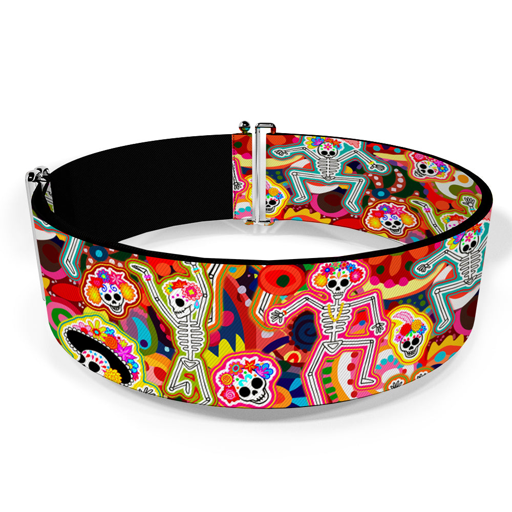 Cinch Waist Belt - Dancing Catrinas Collage Multi Color Womens Cinch Waist Belts Thaneeya McArdle   