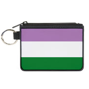Canvas Zipper Wallet - MINI X-SMALL - Flag Genderqueer Lavender White Green Canvas Zipper Wallets Buckle-Down   