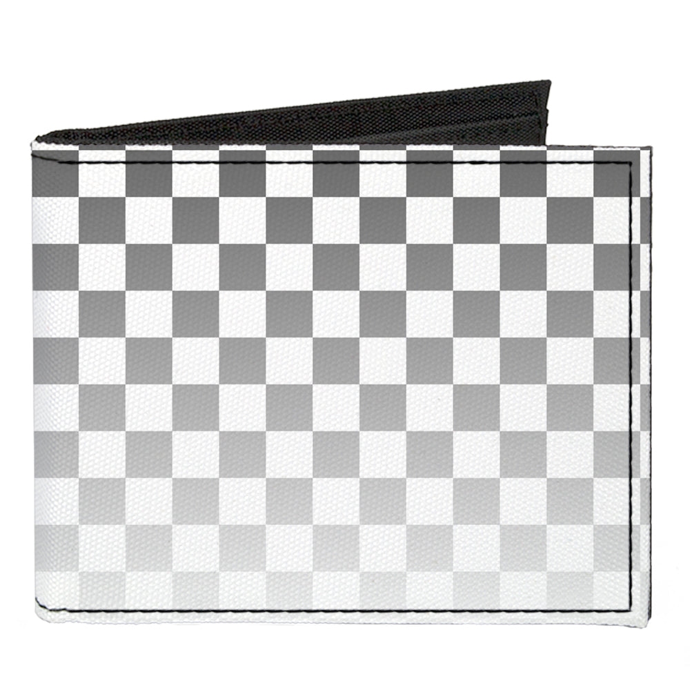 Canvas Bi-Fold Wallet - Checker Black White Fade Out Canvas Bi-Fold Wallets Buckle-Down   