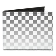 Canvas Bi-Fold Wallet - Checker Black White Fade Out Canvas Bi-Fold Wallets Buckle-Down   