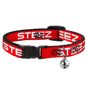 Cat Collar Breakaway - STEEZ Red White Breakaway Cat Collars Buckle-Down   